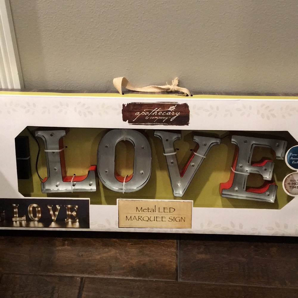 ❤️NEW!!!❤️ Apothecary “LOVE” Metal LED Sign.